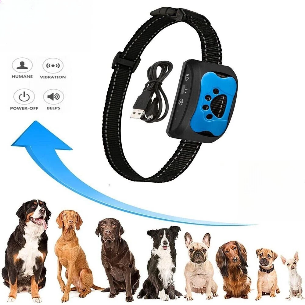 AKUVU Smartes Anti-Bellen-Halsband – Wiederaufladbar, Mit KI-Erkennung, Piep & Vibration & Schockmodus, Für Hunde 8–120 Lbs