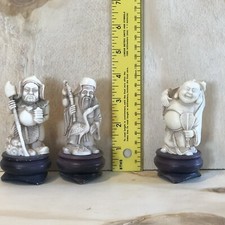 Vintage 1940’s Set of 3 Chinese Asian Wise Men Figurines 