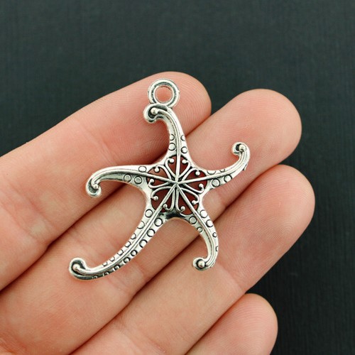 25 Starfish Antique Silver Tone Size - SC7844 | eBay