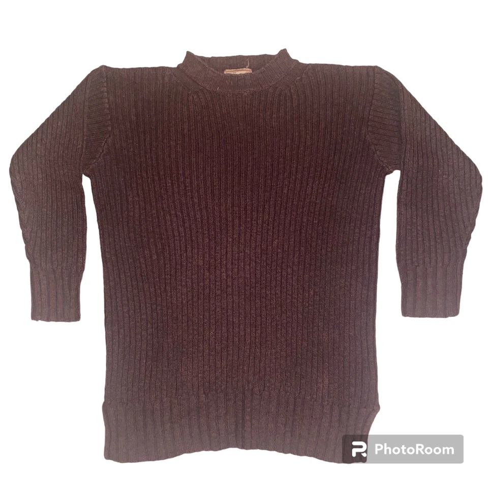 Vintage Woolrich Women’s Pullover Chunky Knit Sweater Sz S Crew Neck Brown