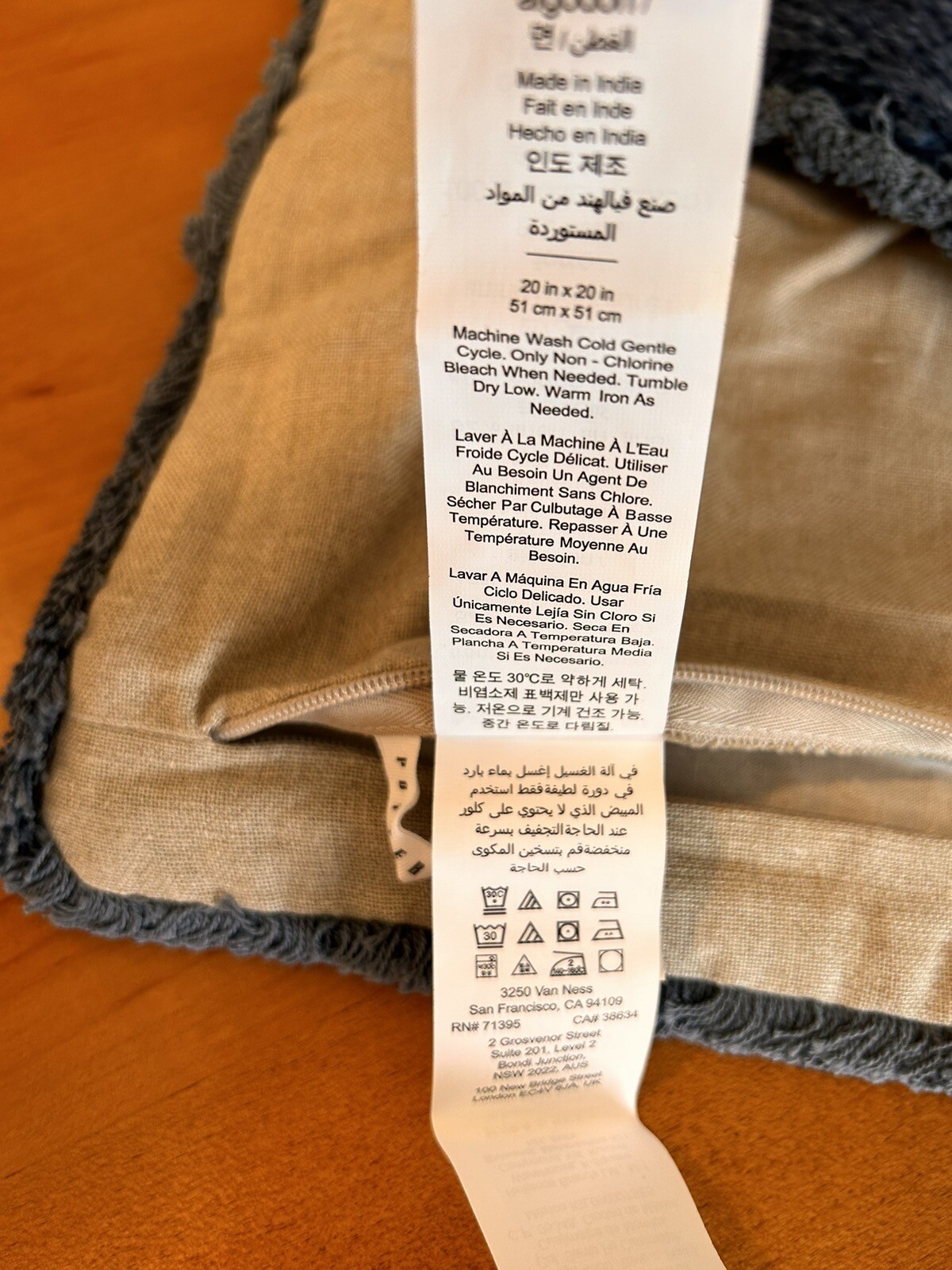 Pottery Barn Duskin Textured Pillow Cover 20"x20" Indigo Blue NWOT eBay