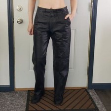 90s Black Leather Biker Pants