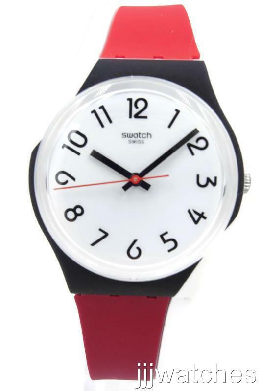 Swatch Swiss Originals RedTwist Silicone Red and White Watch 