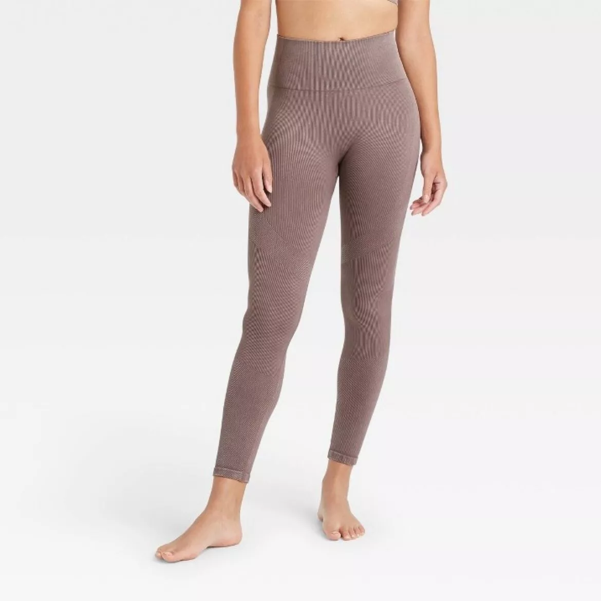 Joy Lab: Women's L High-Rise Ribbed Seamless 7/8 Leggings Iron Gray