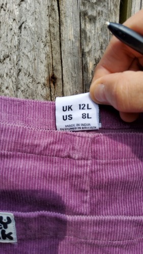 Lucy & Yak Grape Organic Corduroy Original Dungarees UK l2L Good Used Condition - Picture 4 of 6