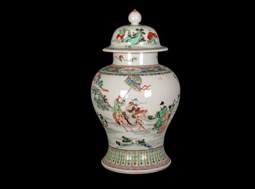 Eine Antike Famille Verte Baluster Deckel - Vase /- Gefäß. China. 19. Jh. Qing - Bild 13 von 13
