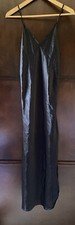 Frederick's of Hollywood Slip Nightie Maxi Long Black Size Medium Chemise EUC