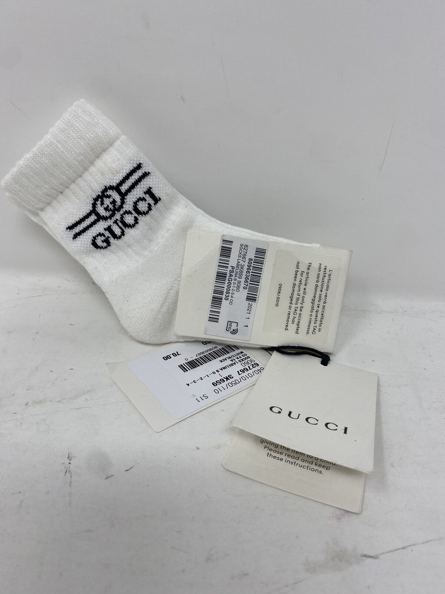 Gucci Brand New White NWT Kids Socks Size 1 (10/12 CM) Designer | eBay