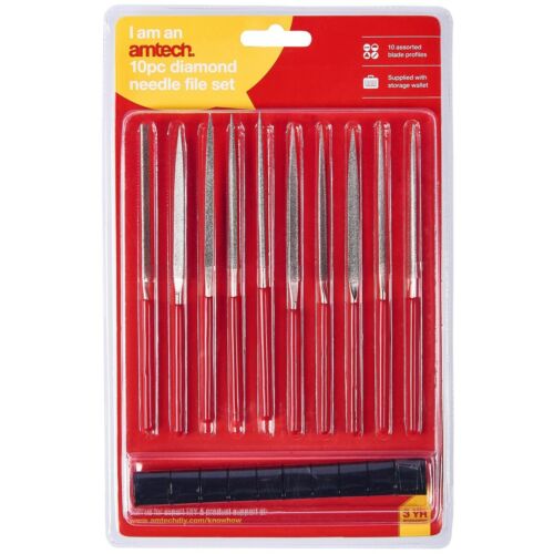 10pc Diamond Needle File Set w/ Anti-slip PVC Handles, Ideal for Precision Work - Picture 3 of 3