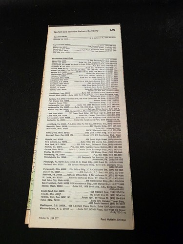 Mappa treno sistema ferroviario vintage per Norfolk & Western Railway Company mappa - Foto 3 di 3