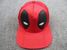 Deadpool Hat Cap Snap Back Red Black Logo Casual Marvel Comics Mens
