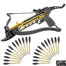 Self-Cocking Crossbow Bundle with Adjustable Sights, Spare Crossbow String an...
