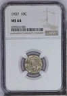 1937 Mercury Dime 10c NGC MS64