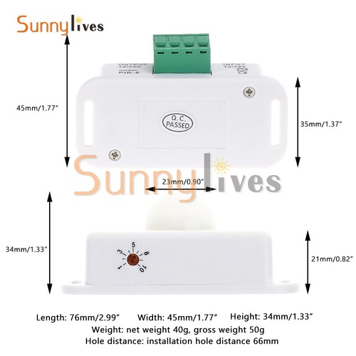 Automatic DC 12V-24V 6A/8A infrared PIR Motion Sensor Switch For LED Strip Light - Picture 22 of 31