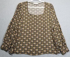 LOFT Top Women’s Medium M Floral Long Sleeves Blouse Spring Cottage Garden Fall