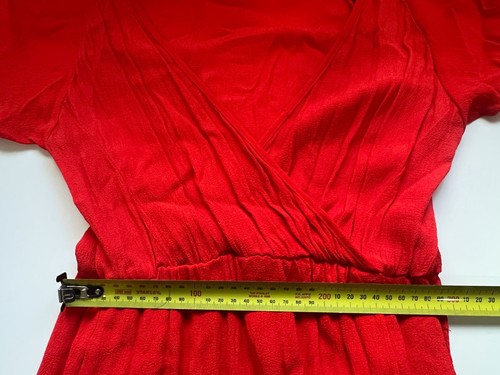Sheike Faux Wrap Short Sleeve Mini Dress Orange/Red Size 8 - Picture 9 of 12