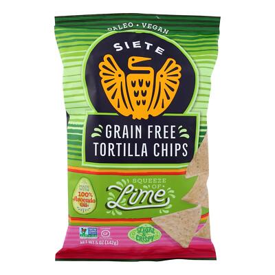 Siete Tortilla Chip - Lime - Case of 12 - 5 oz