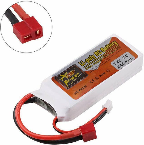 2 piezas Batería 35C 2S LiPo 7,4 V 2500 mAh Conector T Enchufe Deans para avión de radiocontrol - Imagen 2 de 7