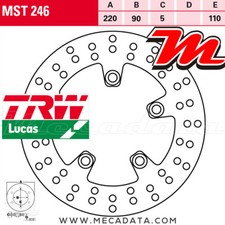 Disque de frein Arrière TRW Lucas MST 246 Suzuki GSXR 750 (WVBD) 2002