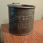 ALUMINUM WW 2  MILITARY GREEN EMBOSSED PERFECTION MEASURING CUP WITH HANDLE
