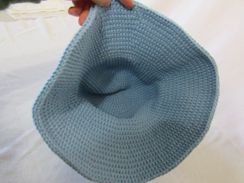 Cappello a secchio all'uncinetto a mano cappello retrò - colore blu bambino - bellissimo - Foto 2 di 3