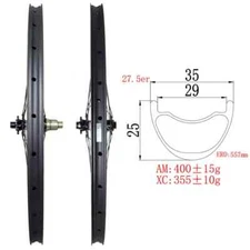 27.5er 25*35mm MTB AM Bike Carbon Wheelset Novatec 110x15 135xQR HG XD MS Hub