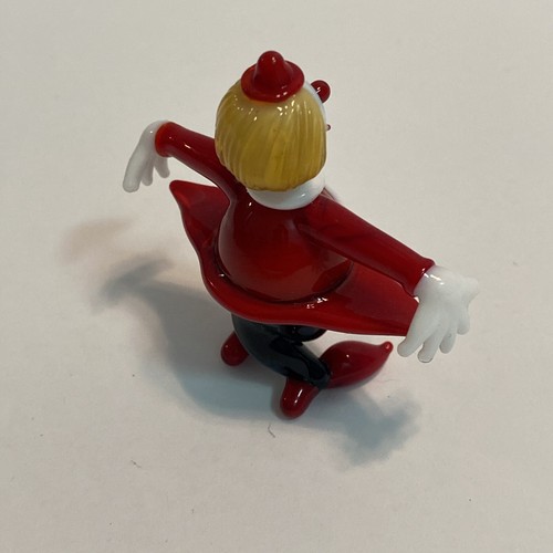 Estatuilla vintage hecha a mano de vidrio artístico de Murano roja de 2,3 pulgadas carnaval de circo - Imagen 4 de 13