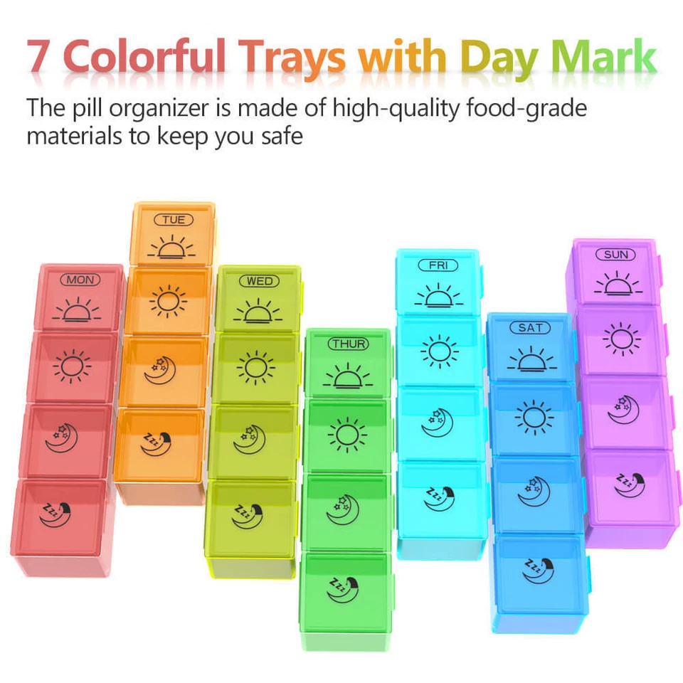 Monthly Pill Organizer Pill Case Pill Box One Week 4 Times a Day Moisture-Proof - Image 3 of 4