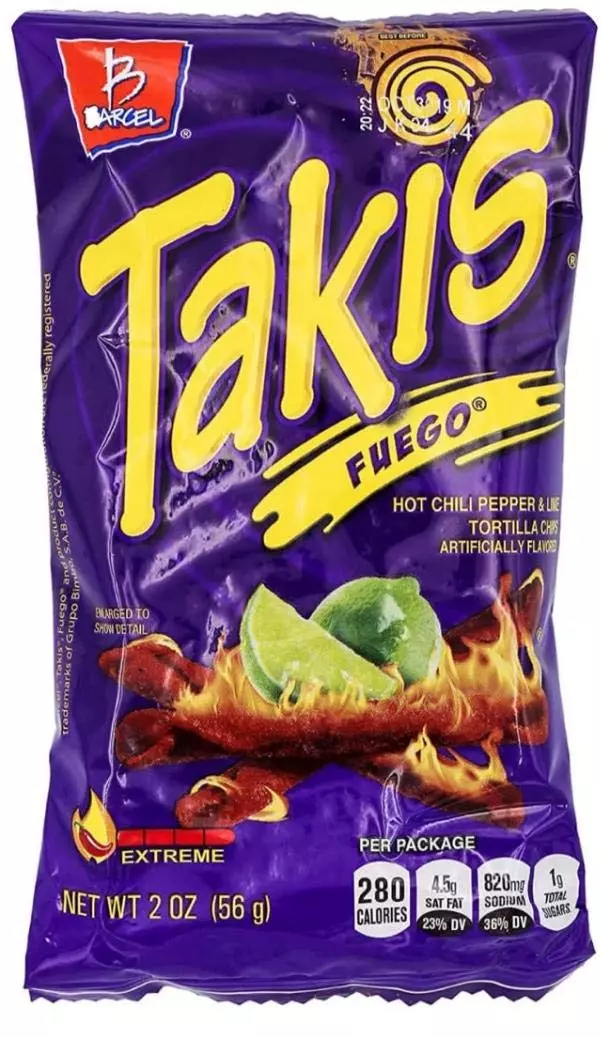 Buy Wholesale United States Takis Fuego Hot Chili Pepper And Lime Flavored  Corn Snacks Takis Fuego Corn Chips 180g Germany Market & Takis ,takis Chips, takis Snacks ,snacks,takis Blue at USD 0.7