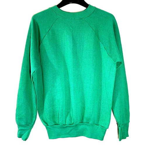 Vintage 80’s Made In USA Green Sweatshirt Teddy Bear & Paws Crewneck Size Large - Picture 3 of 10