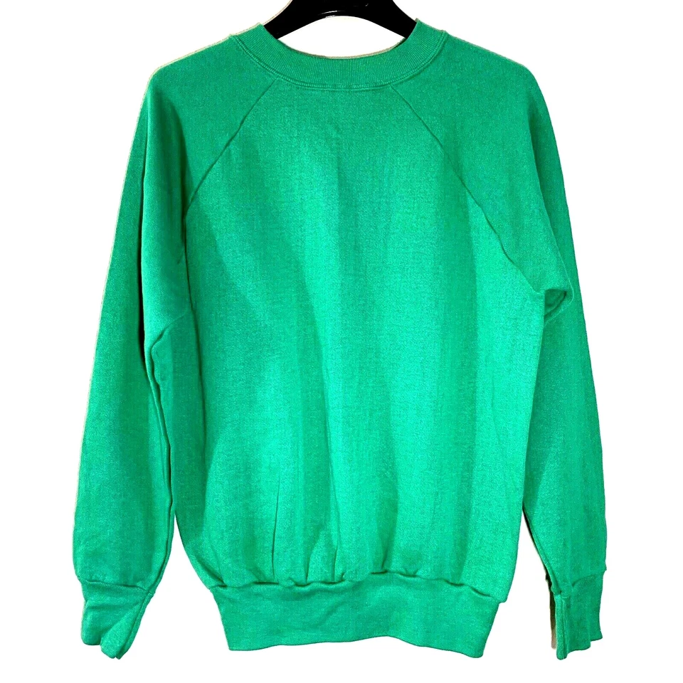 Vintage 80’s Made In USA Green Sweatshirt Teddy Bear & Paws Crewneck Size Large - Image 3 of 4