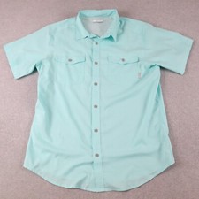 Columbia Shirt Mens Large Omni-Wick Vented Flap Pocket Button Up Short Sleeve