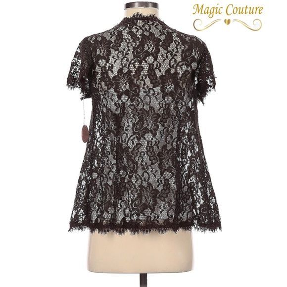 rebecca taylor ribbon lace dress Rebecca Taylor Long Sleeved Silk And Lace Dress - Black