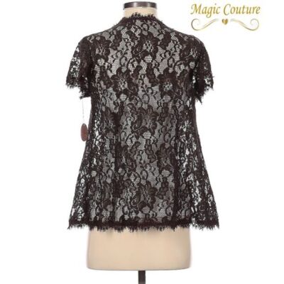 NWT Rebecca Taylor Brown Lace Ribbon Tie Cardican | eBay NWT Rebecca Taylor Brown Lace Ribbon Tie Cardican | eBay