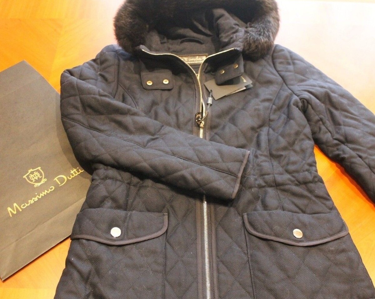 d MASSIMO DUTTI WOMAN 100% WOOL PADDED PARKA COAT | 6712/627 | M