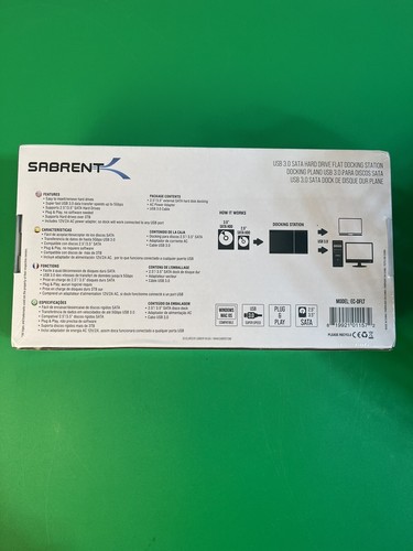 Sabrent USB 3.0 SATA Hard Drive Flat Station EC-DFLT Brand New Sealed Package - Picture 2 of 2
