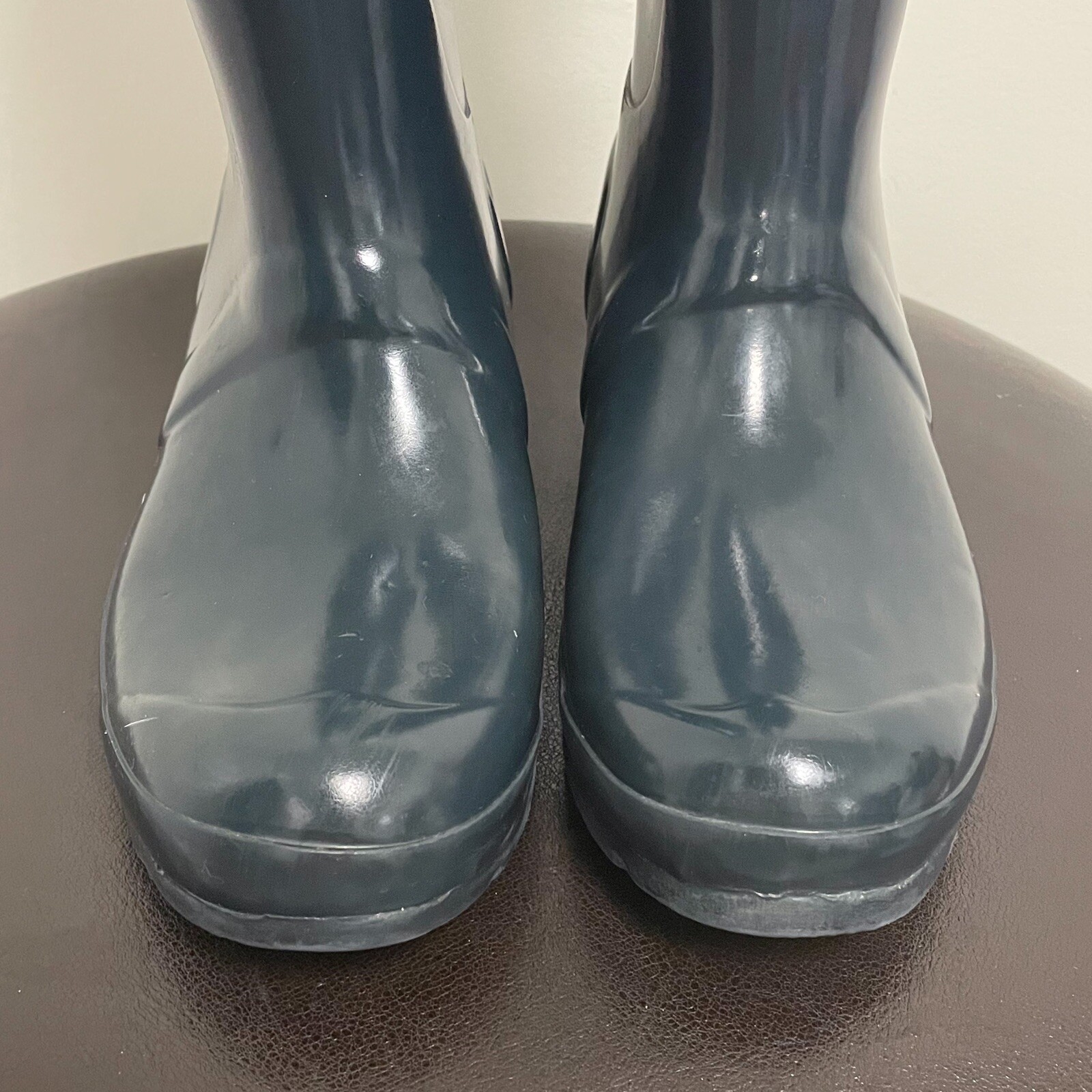 Hunter Original Tall Gloss Rubber Boots Womens 6 Blue Green Dark Teal *No Box*