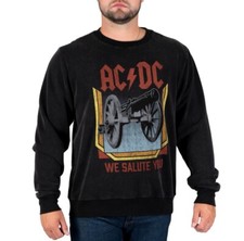 AC/DC Sweatshirt Mens Black We Salute You Music Rock Sweater Large L