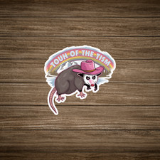 Funny Possum Sticker - Touh of the Tism Hat Rainbow Vinyl Decal Animal Joke Gift