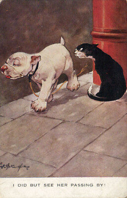 PC ARTIST SIGNED, STUDDY, I DID BUT SEE HER, Vintage Postkarte (b58627)