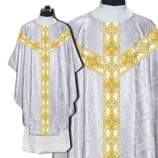 Gothic Chasuble with White Braided Orphrey Liturgical Church Vestment