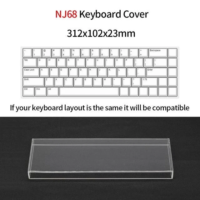 Clear Acrylic Mechanical Keyboard Dust Cover for Gaming Computer Case Protection