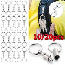 10/20 Pack Key Chain Detachable Pull Apart Quick Release Portable Two Key Rings