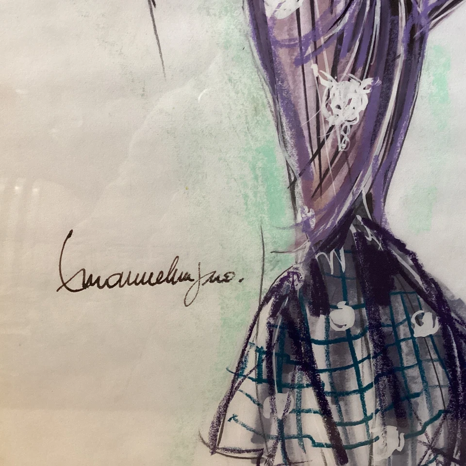 "Ilustración de moda acuarela vintage original Nueva York - FIRMADA - 16"" X 10,5""" Foto 4 de 4