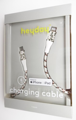 Heyday 6' LTNG to USB-C Braided Charging Cable fits iPhone & iPad - Light Tort