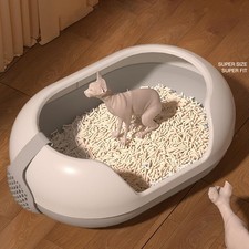 Cat Litter Box Cat Toilet Cat Sand Basin for Indoor Cats Large Space Cat Sandbox