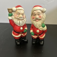Vintage Papier-M ch  2pc Santa Claus Christmas Decoration Made In Japan