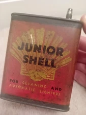 SHELL JUNIOR CLAM LIGHTER FUEL PETROL GARAGE VINTAGE ADVERTISING DISPLAY TIN CAN