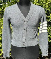 1850 Rare Thom Browne 4 Stripes Pure Cashmere Short Cardigan Sweater Size S
