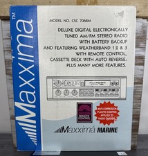 VTG Maxxima By Panor Marine Stereo Cassette Player Radio CSC-706RM W/Remote READ